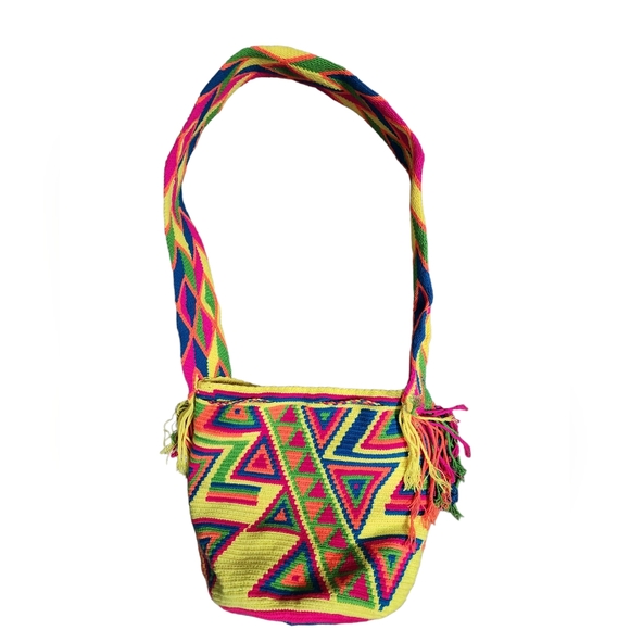 Wayuu Mochila 100% Handmade Bucket Crossbody - Picture 12 of 12